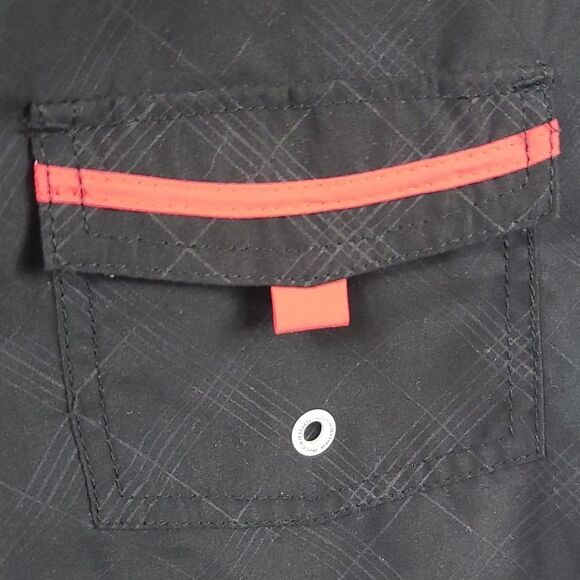 Billabong Black Boardshorts Red Trim Surfer Girl Sport Spellout Swim Shorts - Picture 5 of 10